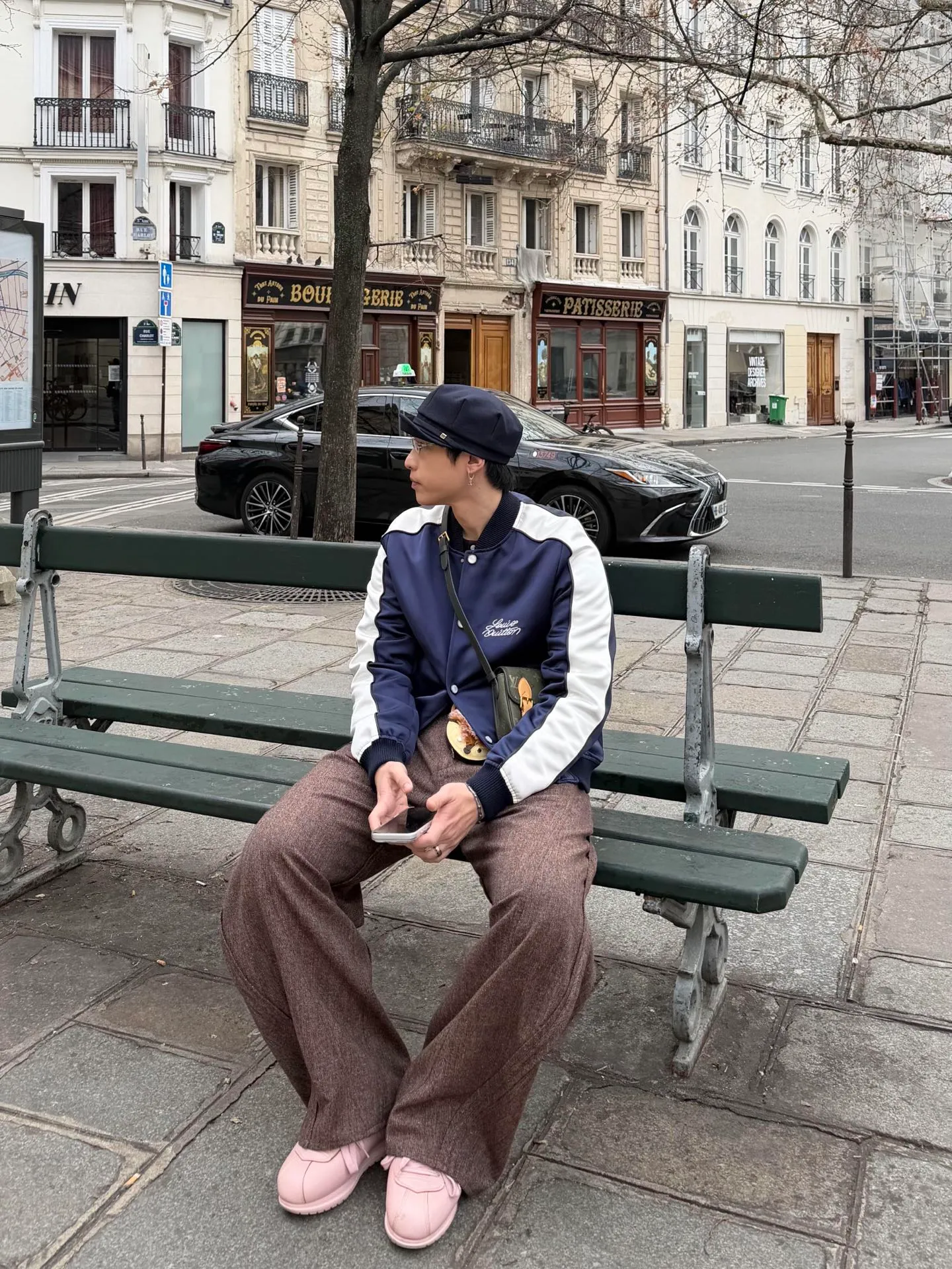 Louis Vuitton/Louis Vuitton horse embroidered cotton baseball jacket